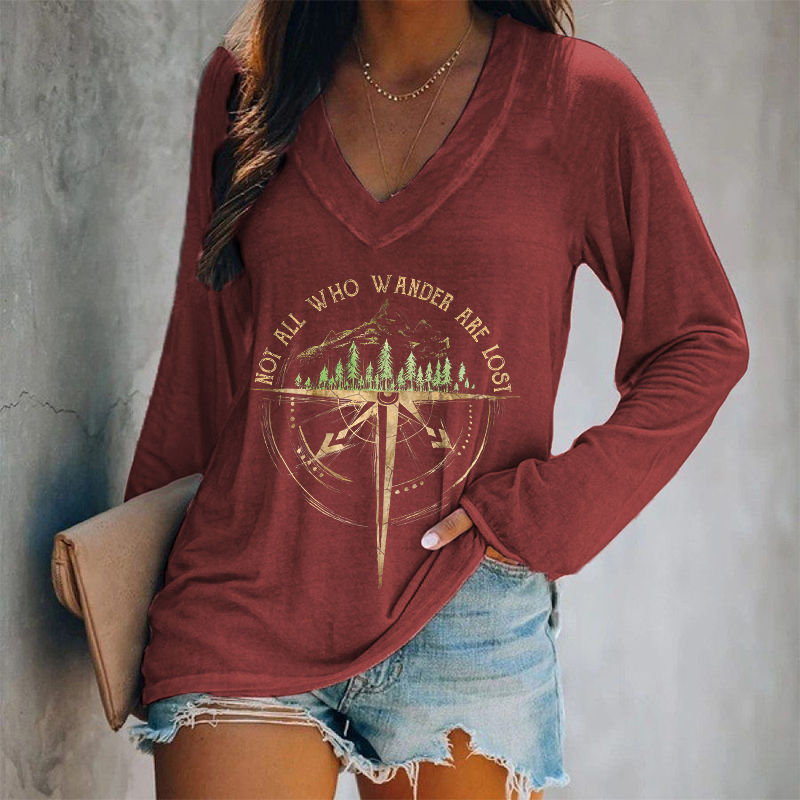 Not All Who Wander Are Lost Hippie Printed T-shirt