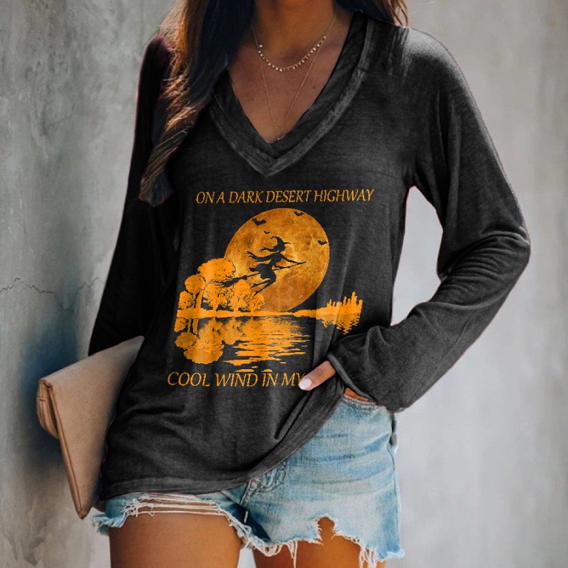 On A Dark Desert Highway Cool Wind In My Hair Prin...