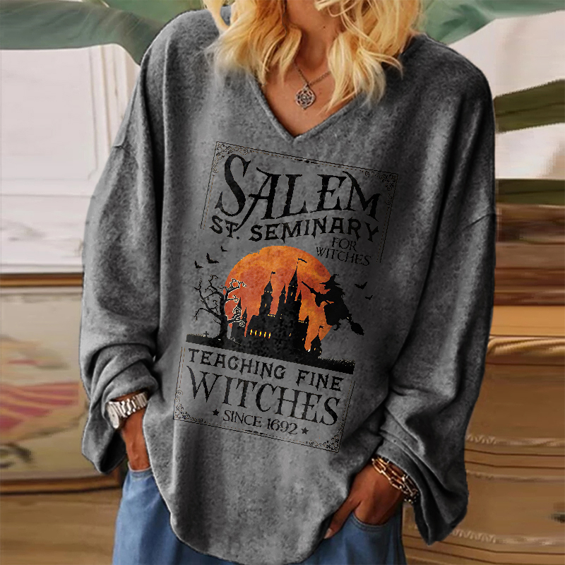 Salem ST. Seminary For Witches Print Women's Loose...