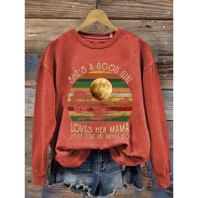 She's A Good Girl Loves Her Mama Print Women's Loo...