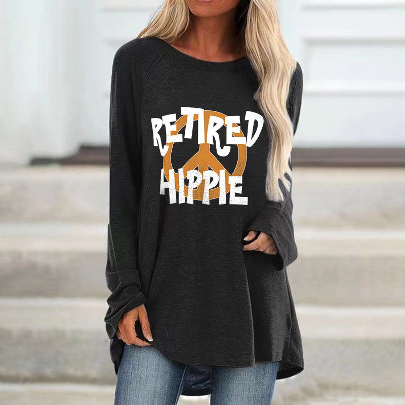Retired Hippie Printed Women's T-shirt