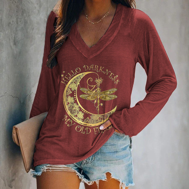 Hello Darkness My Old Friend Printed Women's T-shi...