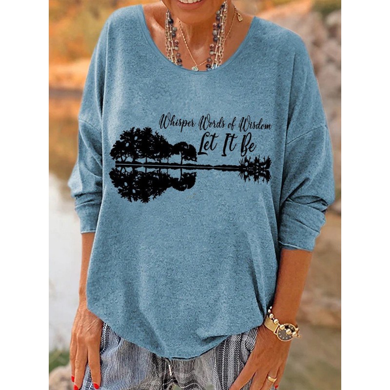 Oversized Women's Let It Be Hippie Long Sleeves To...