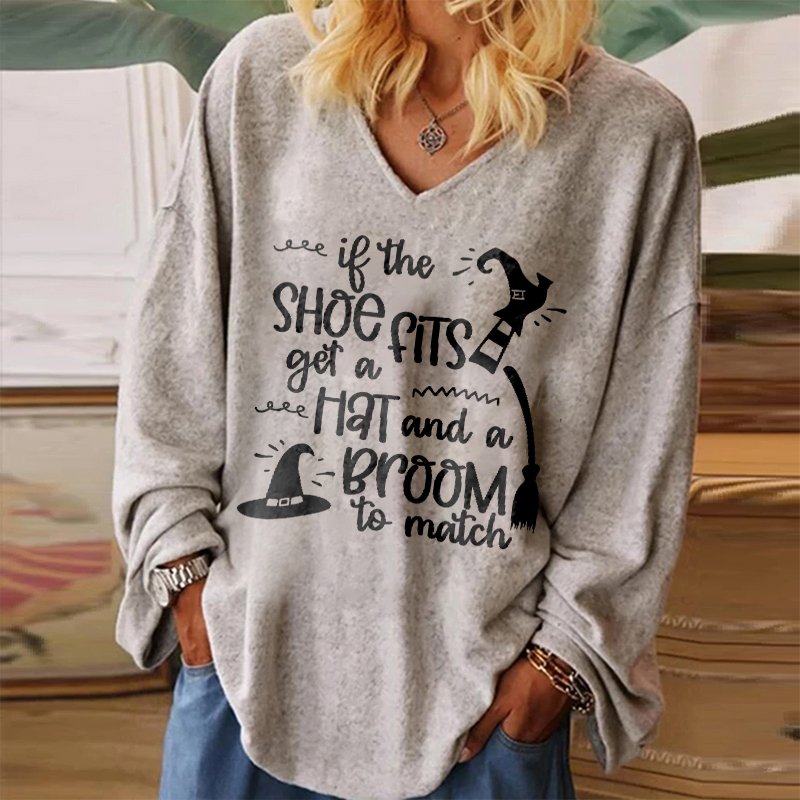 Witch's Outfit Printed Long Sleeve T-shirt