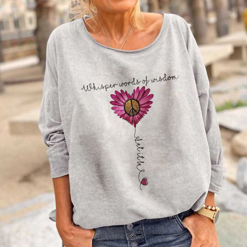 Whisper Words Of Wisdom Floral Print Long Sleeve T...